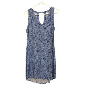2/$15 Old Navy Blue Floral Sleeveless Keyhole Back Mini Dress | Size M